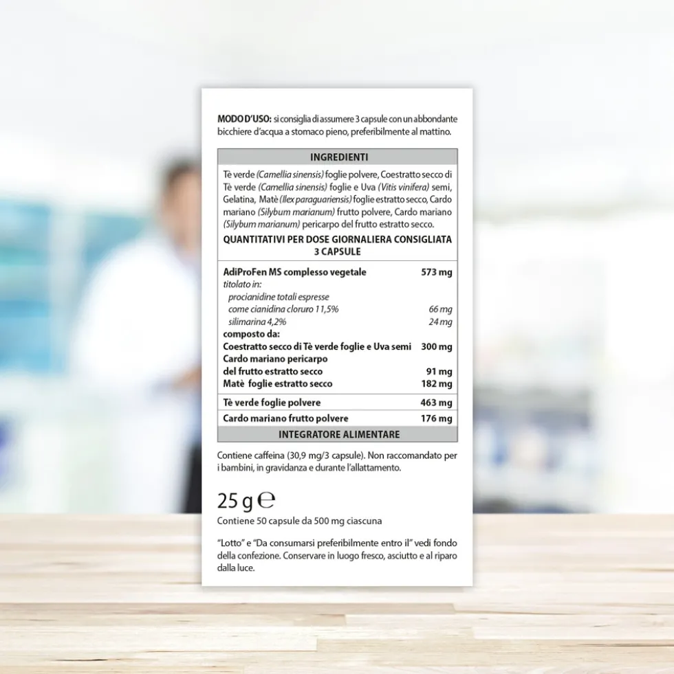 Aboca Adiprox Advanced Capsule Integratore Metabolismo dei Grassi Controllo del Peso, 50 Capsule
