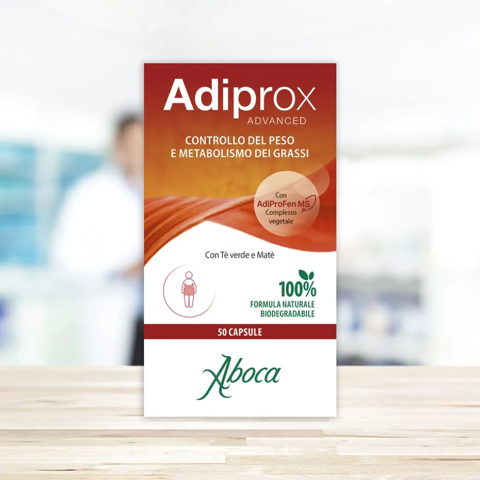 Aboca Adiprox Advanced Capsule Integratore Metabolismo dei Grassi Controllo del Peso, 50 Capsule