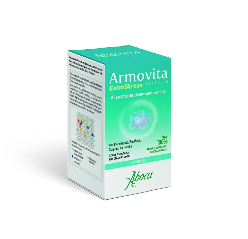 Aboca Armovita - CalmStress Advanced Integratore Rilassamento e Benessere Mentale, 45 capsule