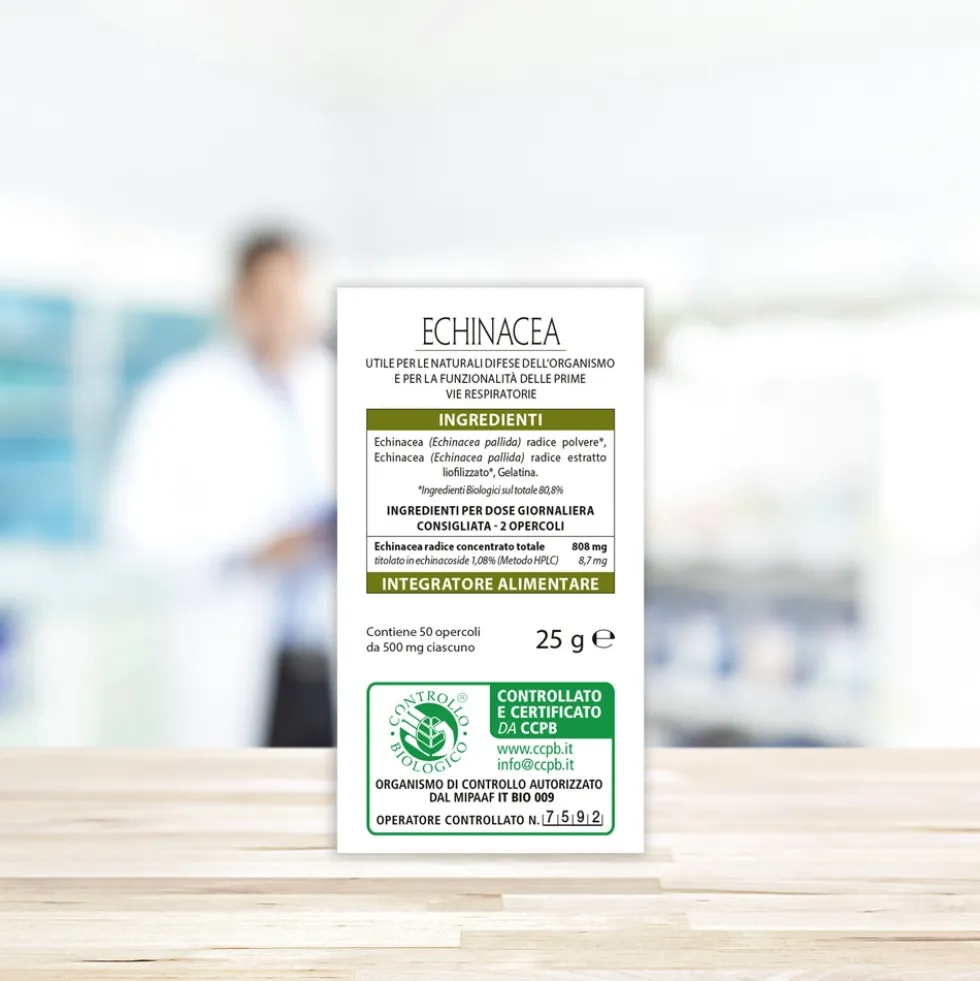 Aboca Echinacea Concentrato Totale Integratore Monoconcentrato Difese dell’organismo, 50 Opercoli