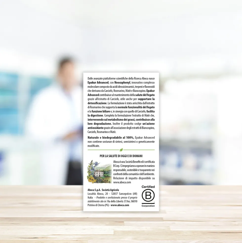Aboca Epakur Advanced Integratore Salute del Fegato Depurazione e Vie Urinarie, 50 Capsule