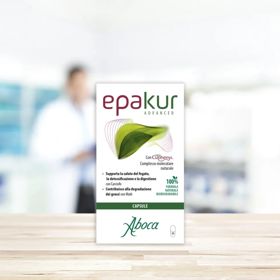 Aboca Epakur Advanced Integratore Salute del Fegato Depurazione e Vie Urinarie, 50 Capsule