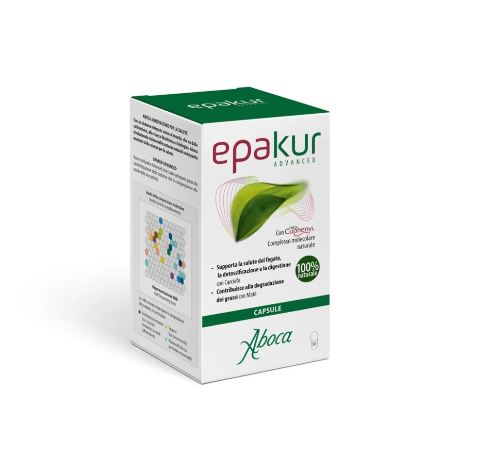Aboca Epakur Advanced Integratore Salute del Fegato Depurazione e Vie Urinarie, 50 Capsule