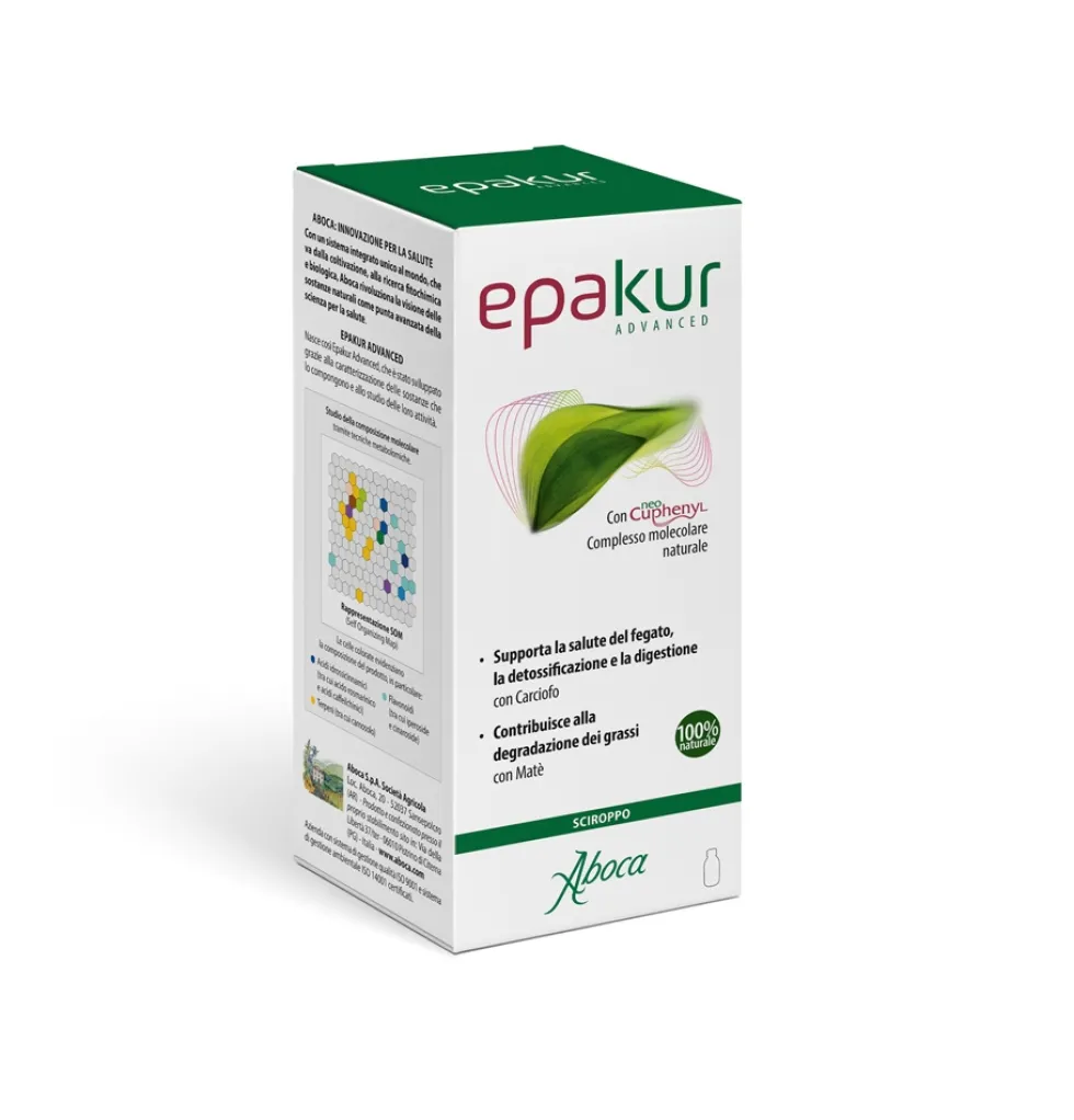 Aboca Epakur Advanced Sciroppo Integratore Salute del Fegato Depurazione e Vie Urinarie, 320g