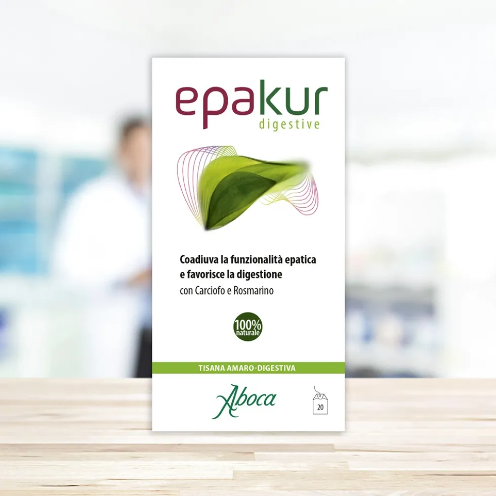 Aboca Epakur Digestive Tisana Integratore Salute del Fegato e Digestione Depurazione e Vie Urinarie, 20 Bustine