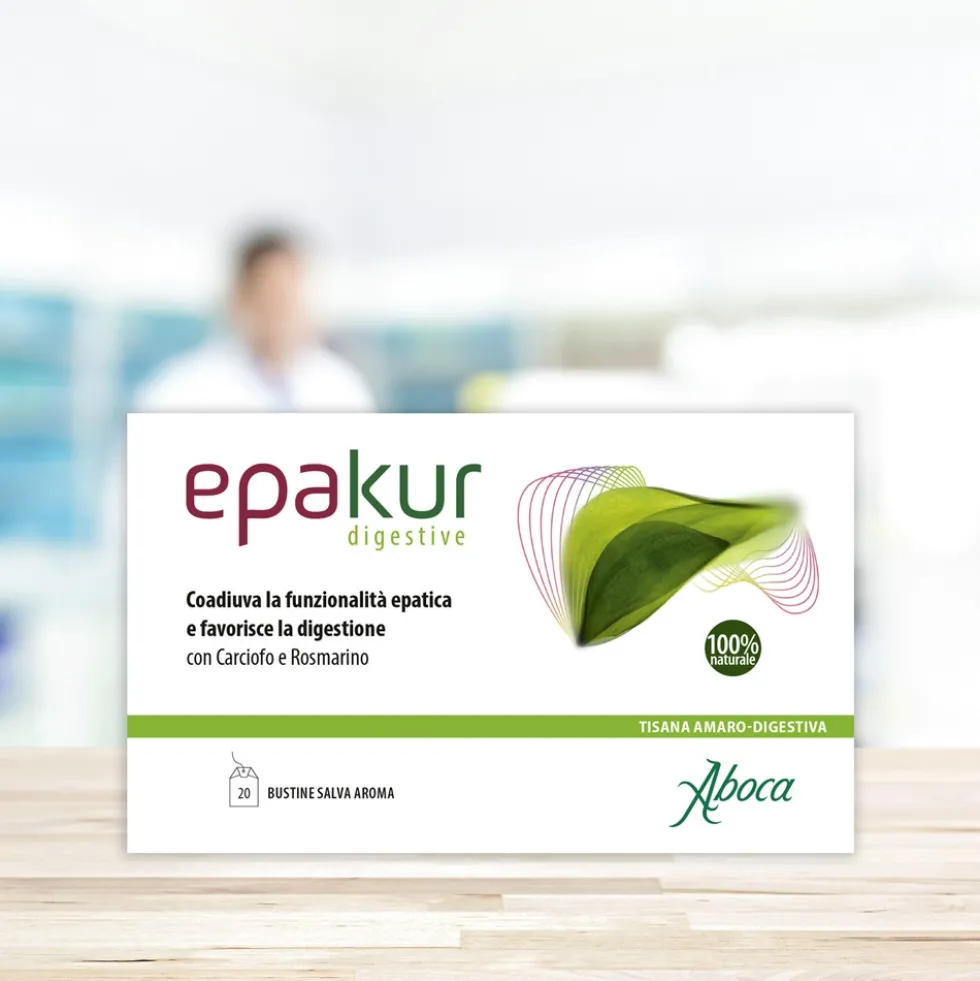 Aboca Epakur Digestive Tisana Integratore Salute del Fegato e Digestione Depurazione e Vie Urinarie, 20 Bustine
