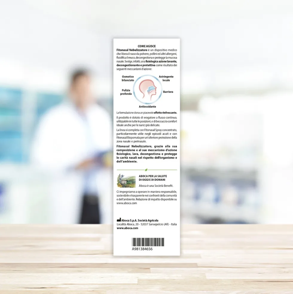 Aboca Fitonasal Adulti Nebulizzatore Dispositivo Medico Congestione Irritazione e Igiene Naso Vie Respiratorie, 125ml