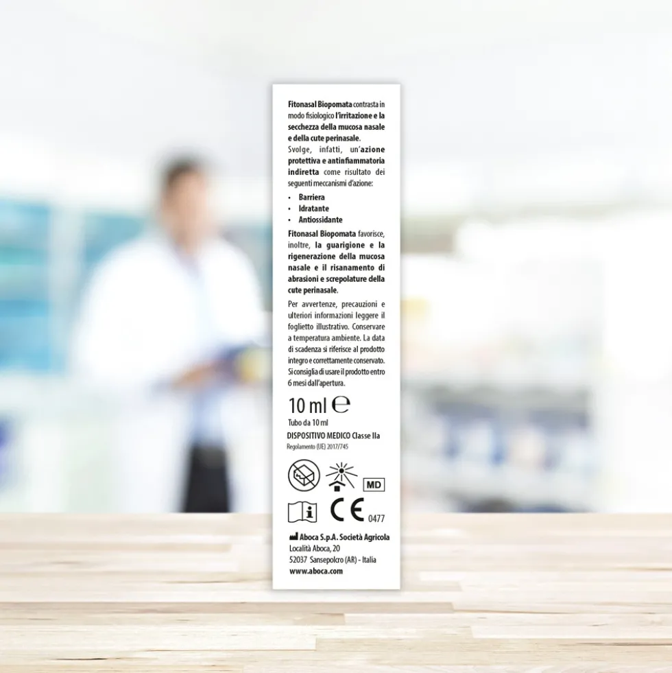 Aboca Fitonasal Biopomata Dispositivo Medico Congestione Irritazione e Igiene Naso Vie Respiratorie, 10ml