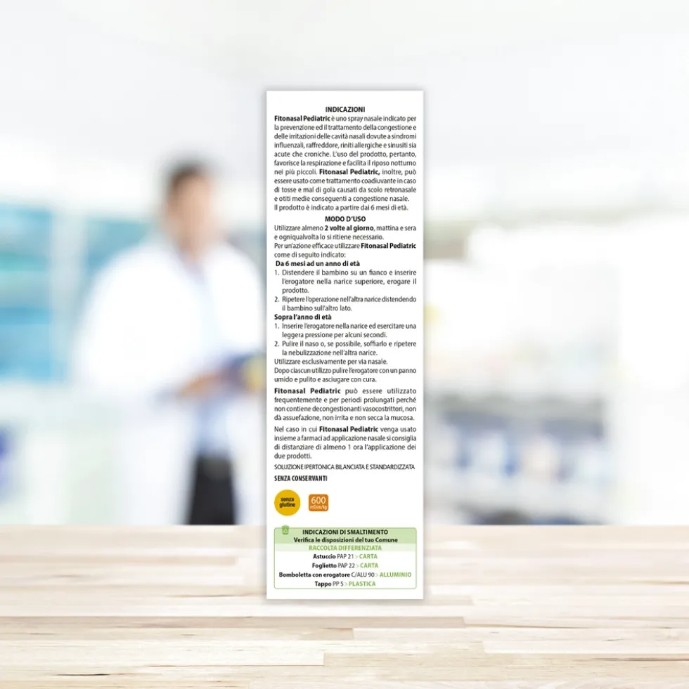 Aboca Fitonasal Pediatric Spray Dispositivo Medico Congestione Irritazione e Igiene Naso Vie Respiratorie, 125ml