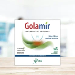 Aboca Golamir Dispositivo Medico Mal di Gola e Cavo Orale Vie Respiratorie, 20 Compresse Orosolubili