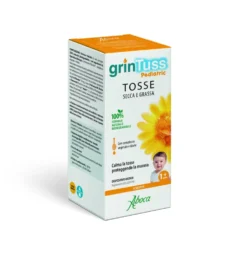 Aboca Grintuss Pediatric - Sciroppo per la tosse secca e grassa nei bambini, flacone da 180 g