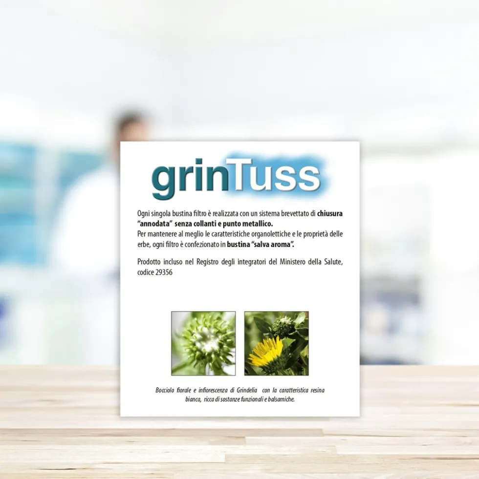 Aboca Grintuss Tisana Integratore Tosse e Benessere Vie Respiratorie, 20 Bustine
