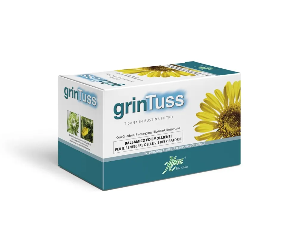 Aboca Grintuss Tisana Integratore Tosse e Benessere Vie Respiratorie, 20 Bustine