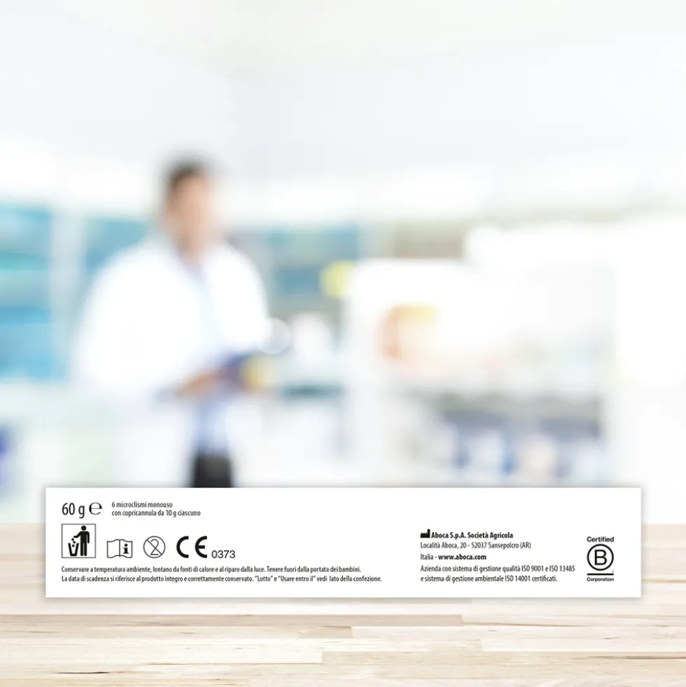 Aboca Melilax Adulti - Microclismi monouso per il trattamento della stipsi, 6 dosi da 10 g