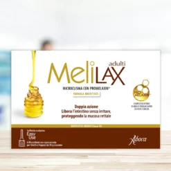 Aboca Melilax Adulti - Microclismi monouso per il trattamento della stipsi, 6 dosi da 10 g