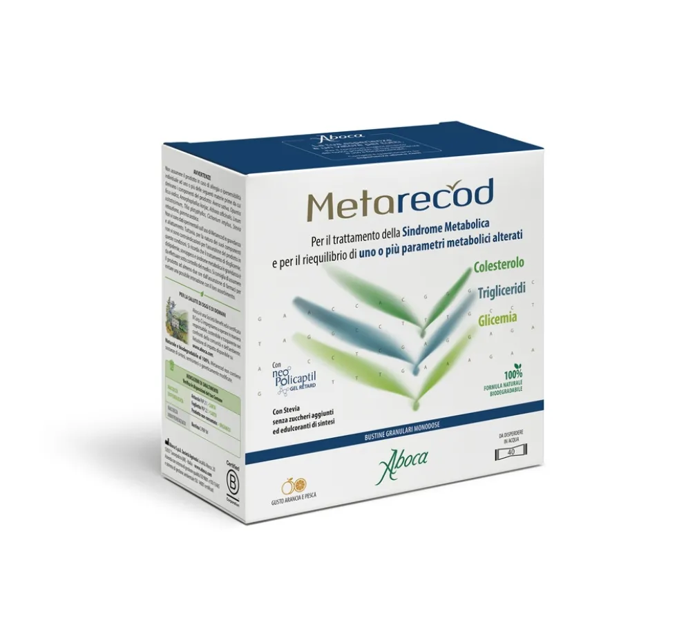 Aboca Metarecod - Dispositivo medico per la sindrome metabolica, 40 bustine granulari da 2,5 g