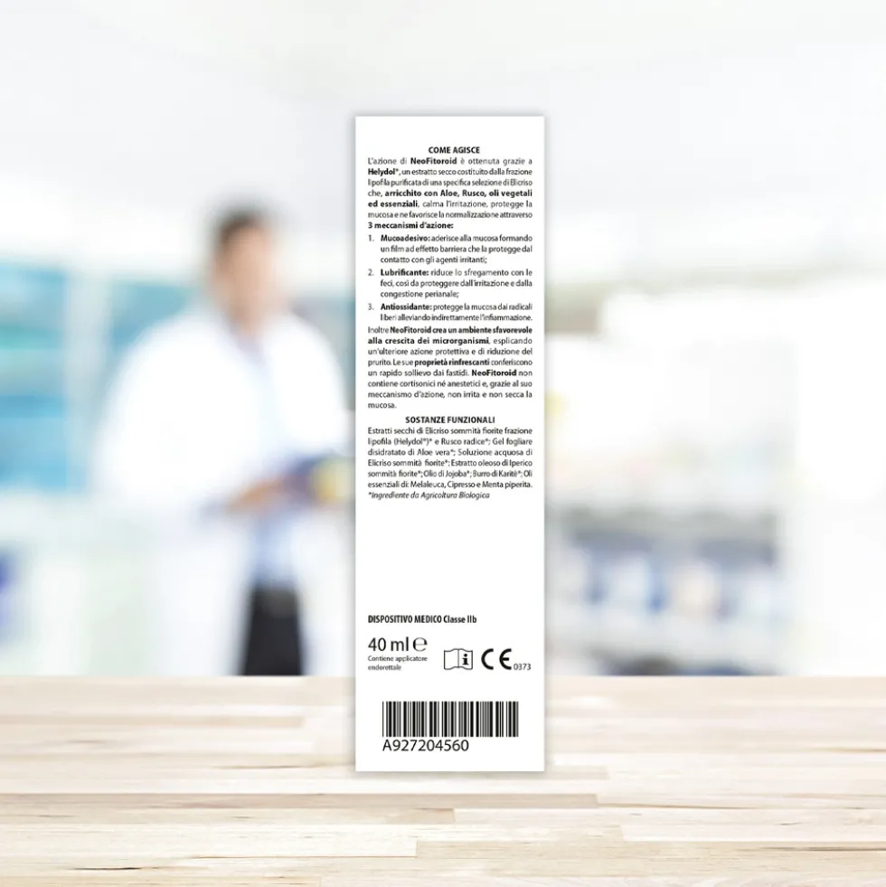 Aboca NeoFitoroid bioPomata - Pomata endorettale per il trattamento delle emorroidi, 40 ml