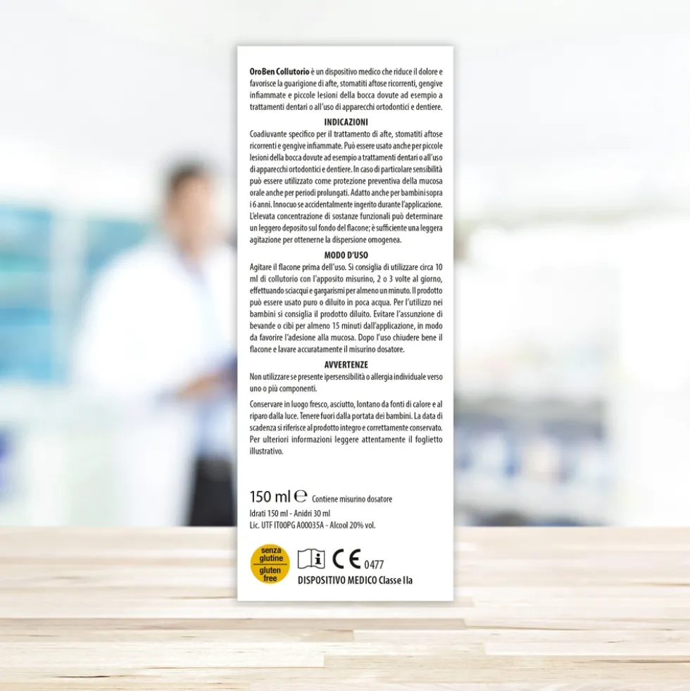 Aboca Oroben Collutorio Dispositivo Medico Salute della Bocca Salute della Bocca, 150ml