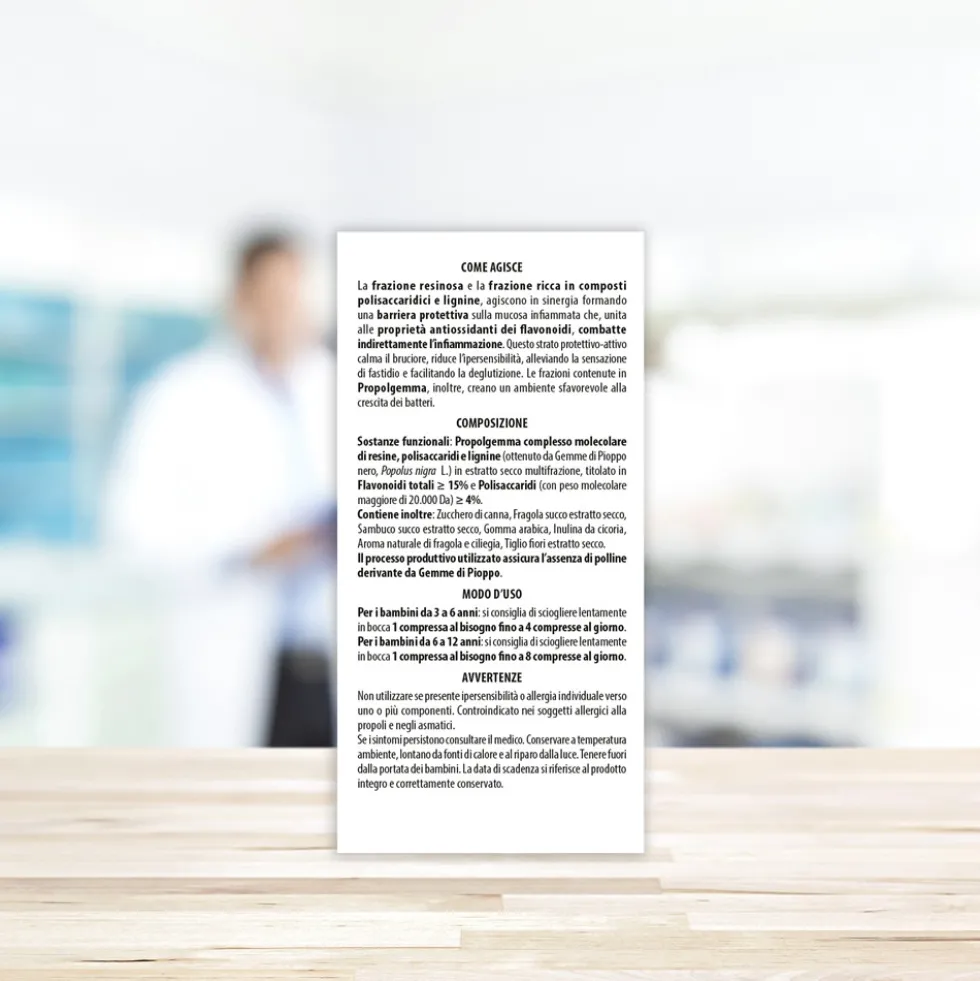 Aboca Propolgemma Bambini Dispositivo Medico Mal di Gola e Cavo Orale Vie Respiratorie, 45 Compresse Orosolubili