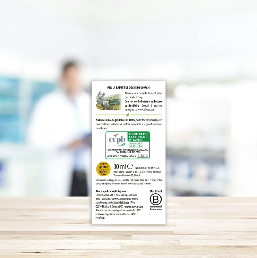 Aboca Sedivitax Advanced Gocce Integratore Disturbi del Sonno Sonno e Serenità, 30ml