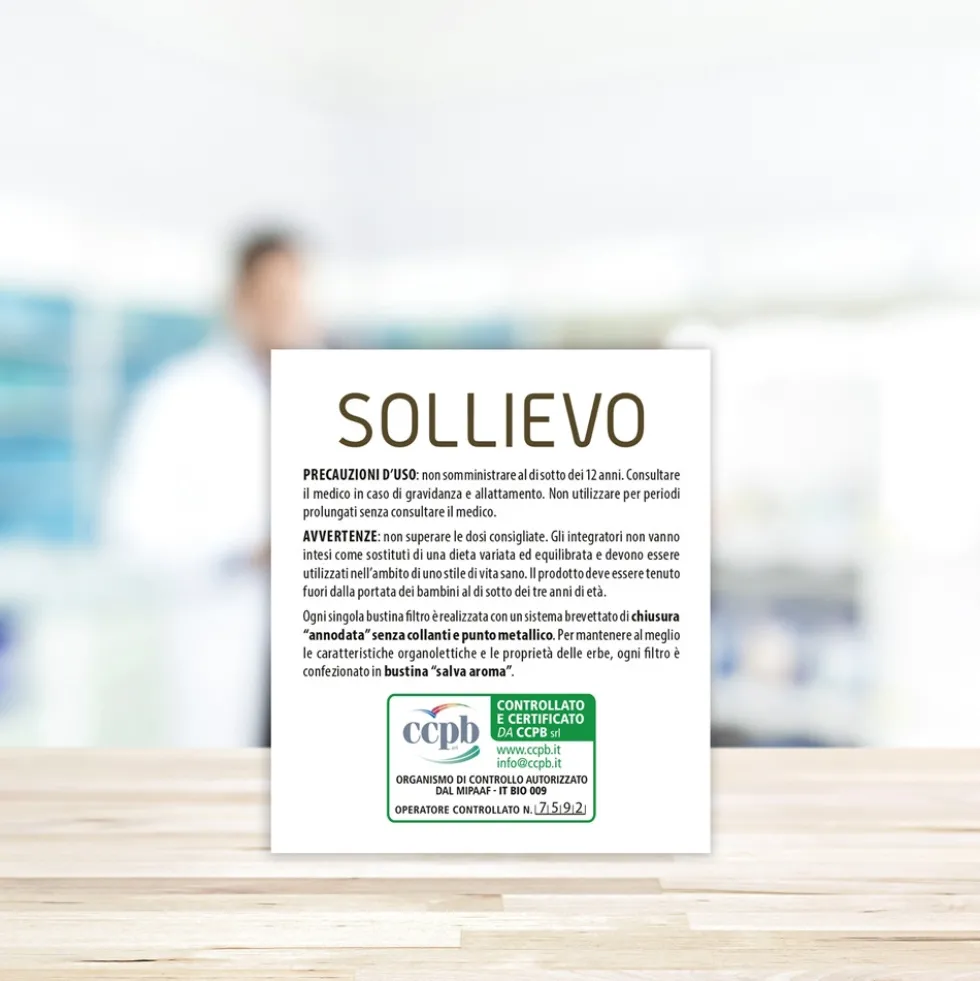 Aboca Sollievo Bio - Tisana biologica per il transito intestinale, 20 bustine