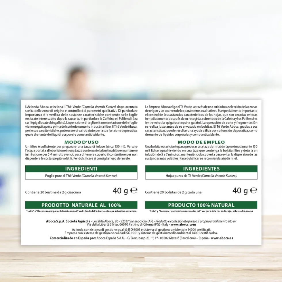 Aboca Thè Verde Integratore Antiossidante, 20 Bustine