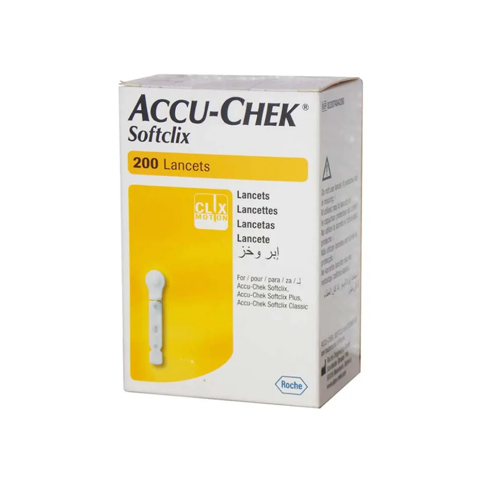 Accu-Chek SoftClix - Lancette pungidito per il controllo della glicemia, 200 lancette