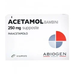 Acetamol Bambini 250mg Paracetamolo Supposte Febbre e Dolore, 10 Supposte
