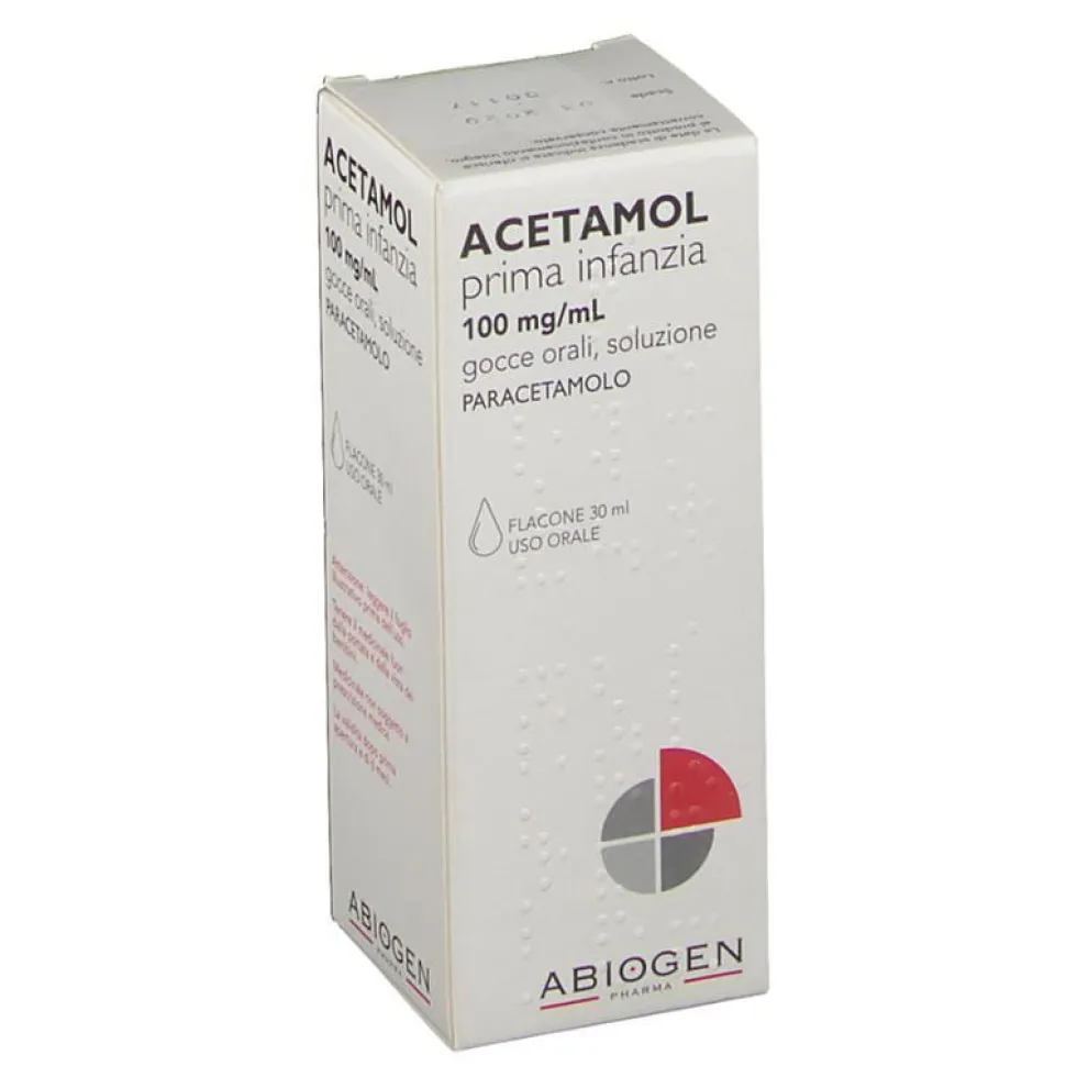 Acetamol Prima Infanzia Prima Infanzia 100 Mg/ Ml Gocce Orali, Soluzione 1 Flacone Da 30 Ml