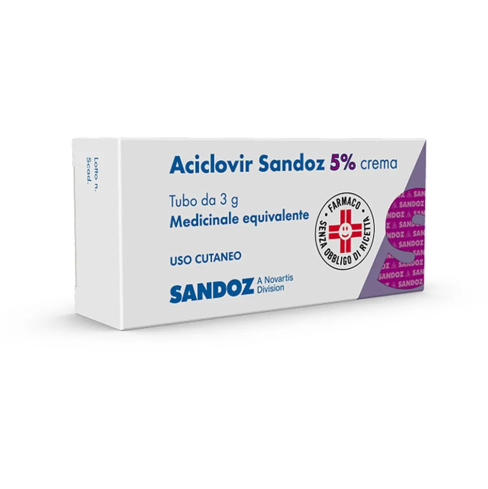 Aciclovir Sand 5% Crema Trattamento Herpes, 3g