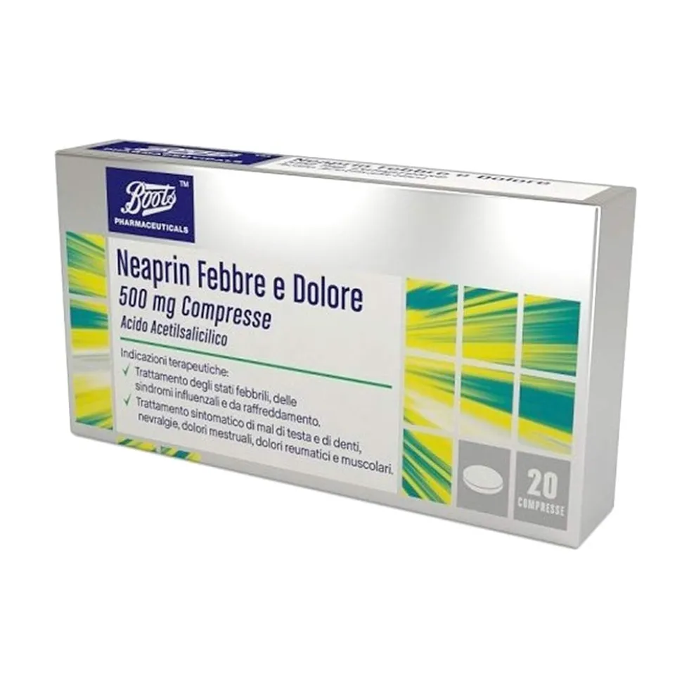 Acido Acetilsalic Lfm 500mg Febbre Sindromi Influenzali e Raffreddamento Antidolorifico, 20 Compresse