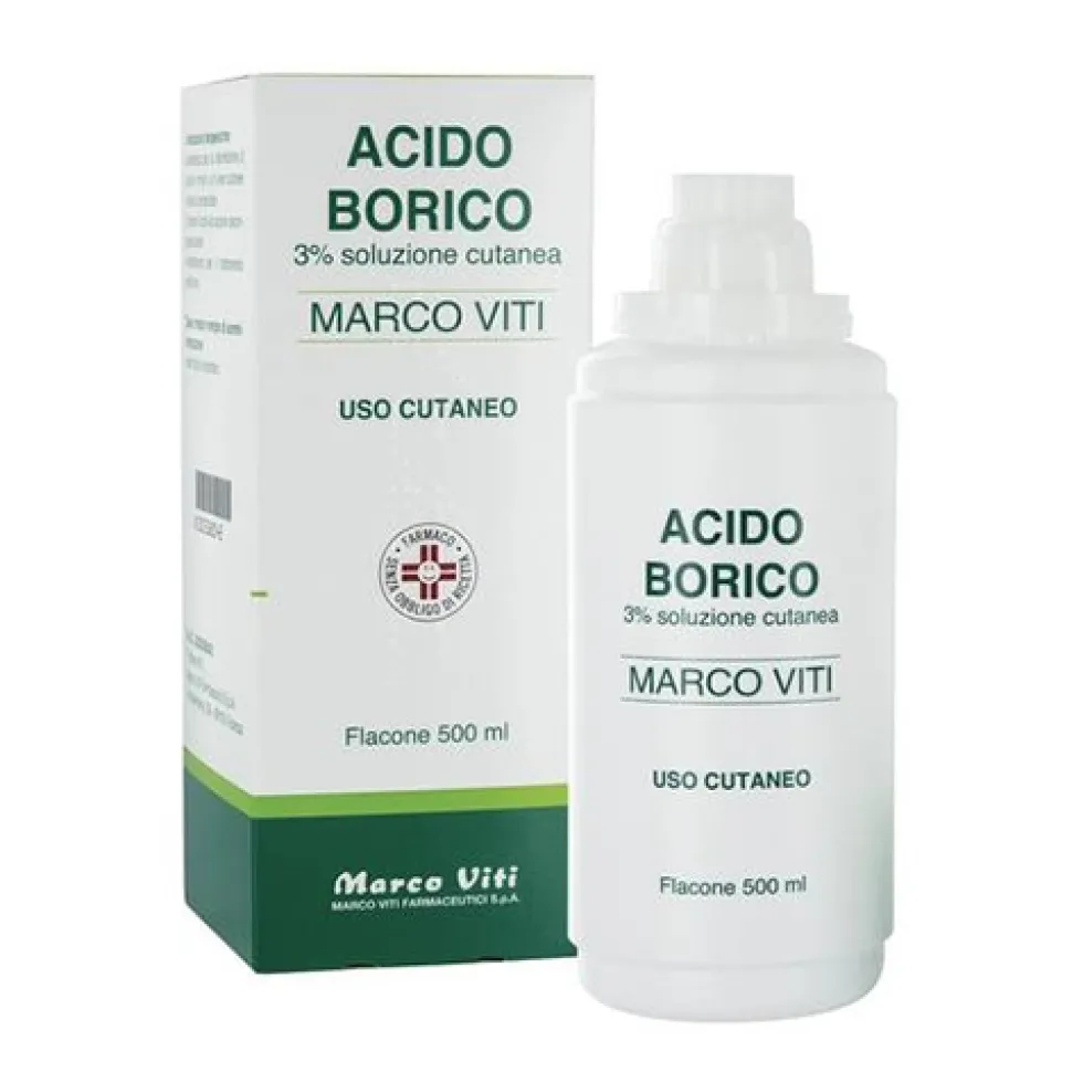 Acido Borico Mv 3% Soluzione Cutanea Antisettica e Antibatterica, 500ml