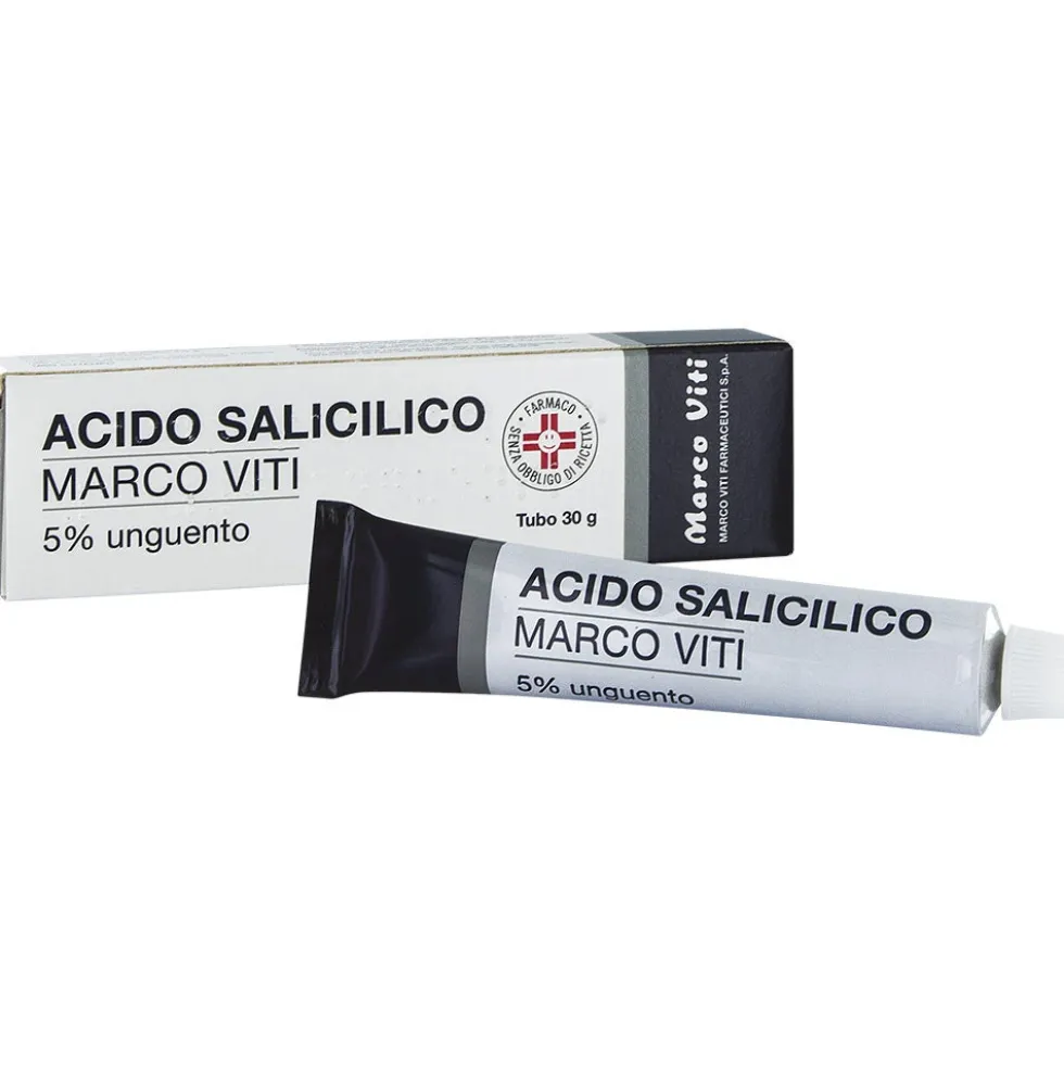 Acido Salicilico Mv 5% Unguento per Psoriasi Acne Seborrea Verruche Calli Eczema e Ittiosi, 30g