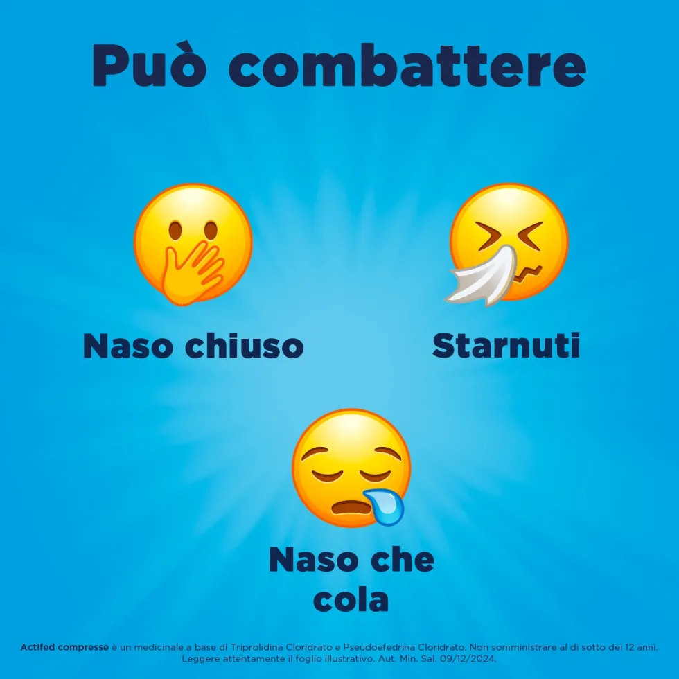 Actifed 2,5 mg Congestione Nasale e Raffreddore, 12 Compresse