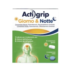 Actigrip Giorno e Notte per Raffreddore Febbre e Influenza, 12+4 Compresse