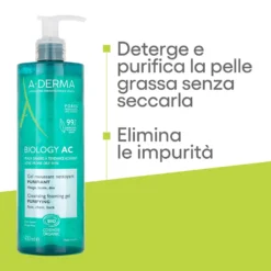 A-Derma Biology AC - Gel Detergente Schiumogeno Purificante, 400ml