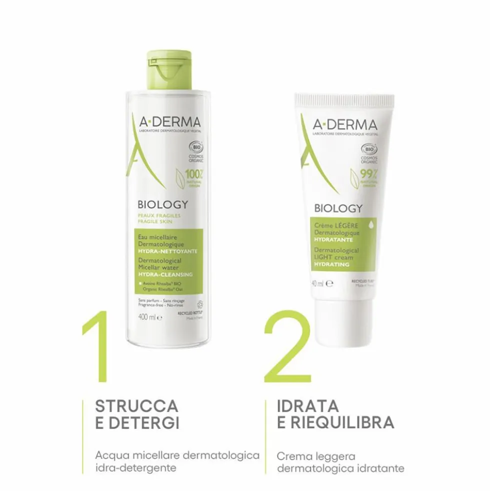 A-Derma Biology - Acqua Micellare Dermatologica Idra-Detergente, 400ml