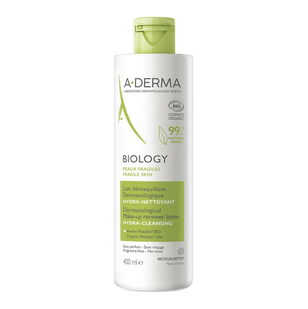A-Derma Biology - Latte Micellare Struccante Dermatologico IdraDetergente, 400ml