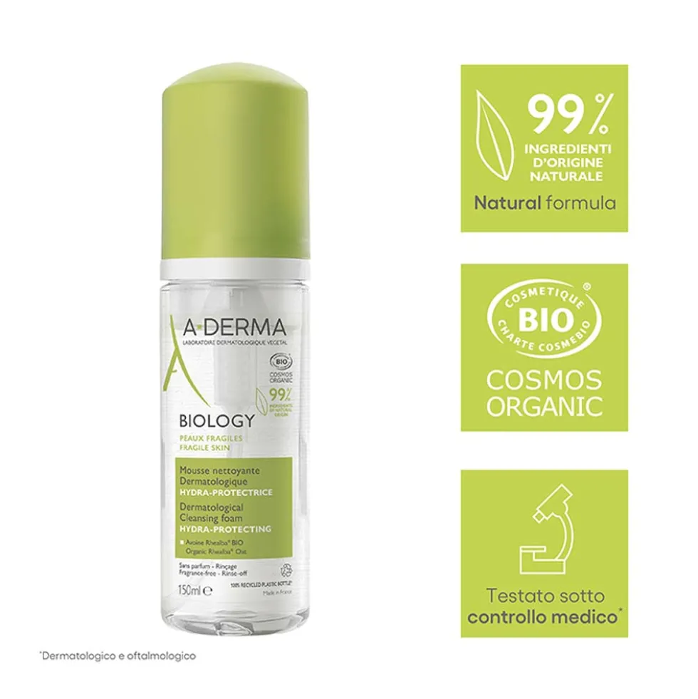 A-Derma Biology - Mousse Detergente Dermatologica Idra-Protettiva, 150ml