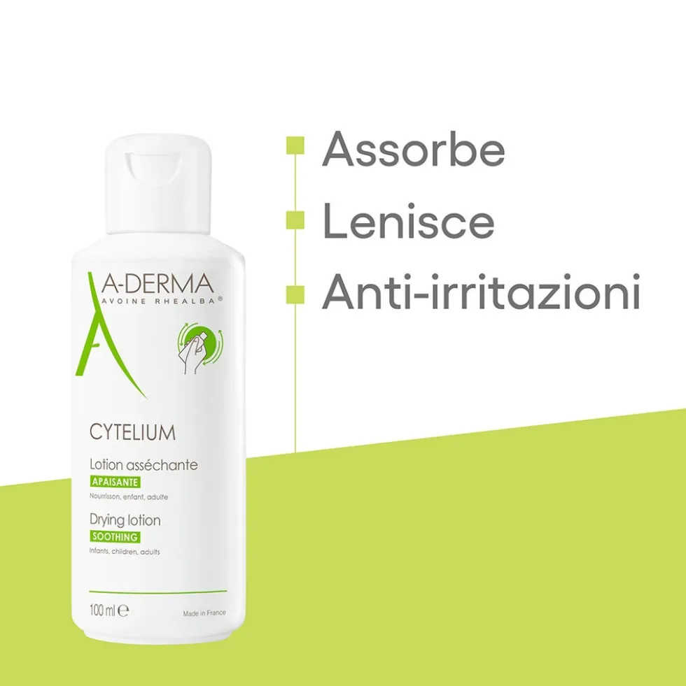 A-Derma Cytelium - Lozione assorbente lenitiva per asciugare e lenire la pelle irritata, 100 ml