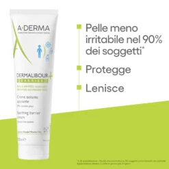 A-Derma Dermalibour+ - Barrier Crema Isolante Lenitiva Viso Corpo Mani Zone Intime, 100ml