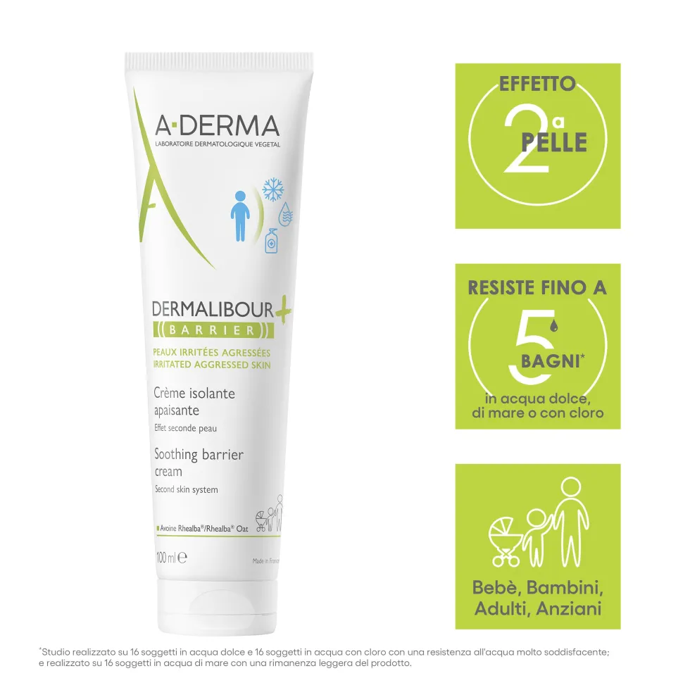 A-Derma Dermalibour+ - Barrier Crema Isolante Lenitiva Viso Corpo Mani Zone Intime, 100ml