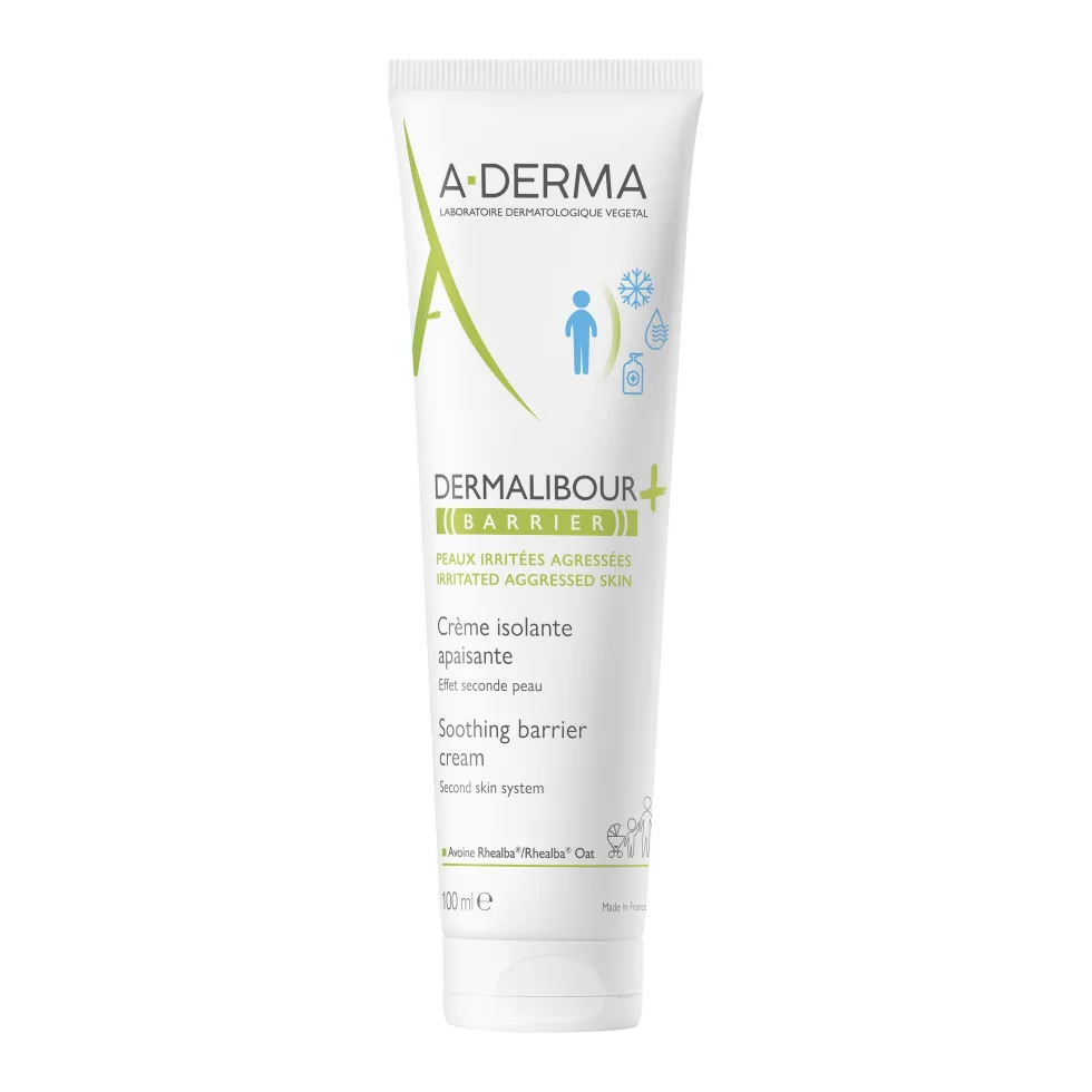 A-Derma Dermalibour+ - Barrier Crema Isolante Lenitiva Viso Corpo Mani Zone Intime, 100ml