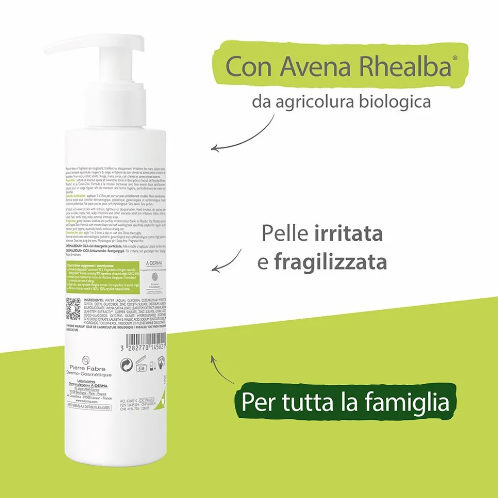 A-Derma Dermalibour+ - CICA-Gel Detergente, 200ml