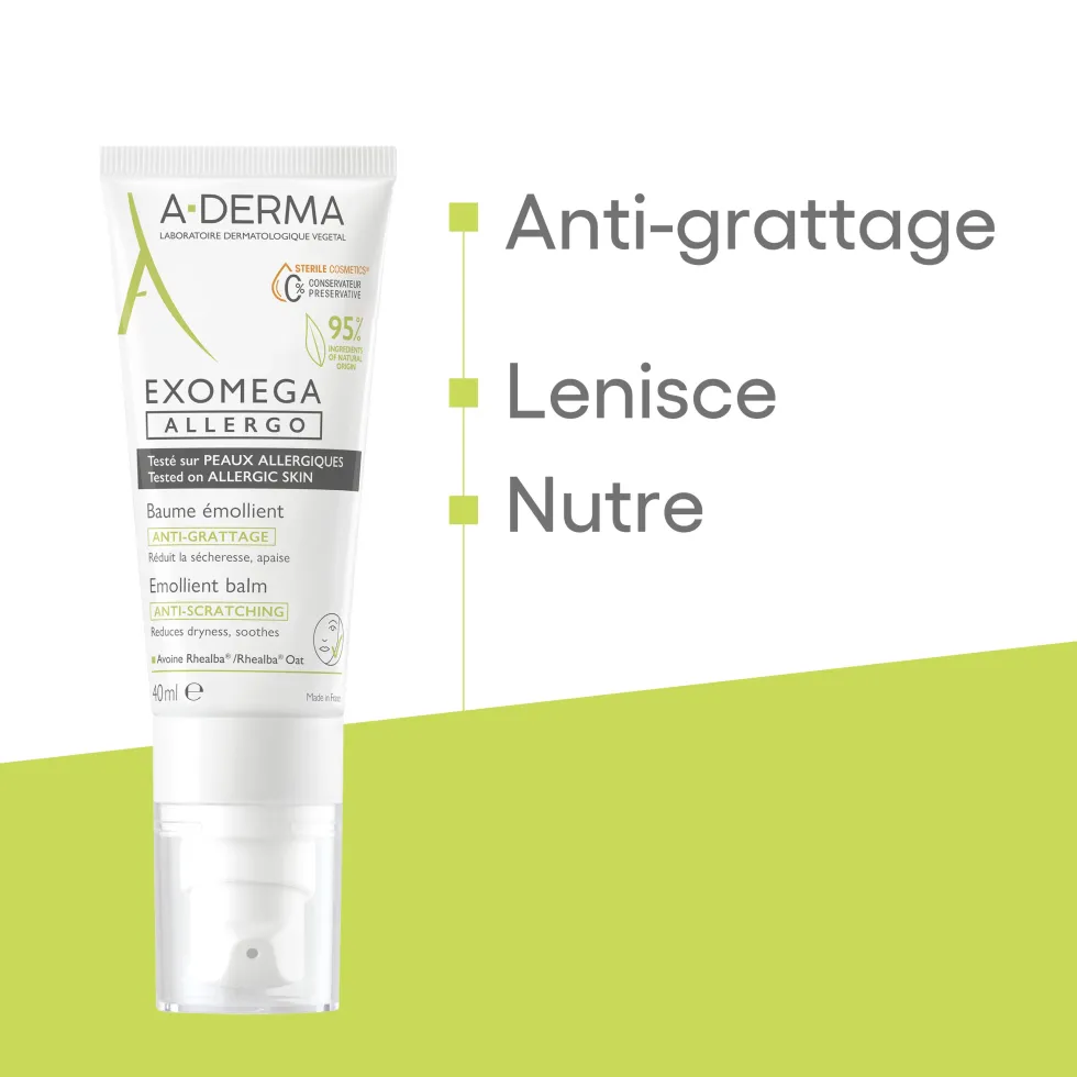 A-Derma Exomega - Allergo Balsamo Emolliente Cosmetico Sterile, 40ml