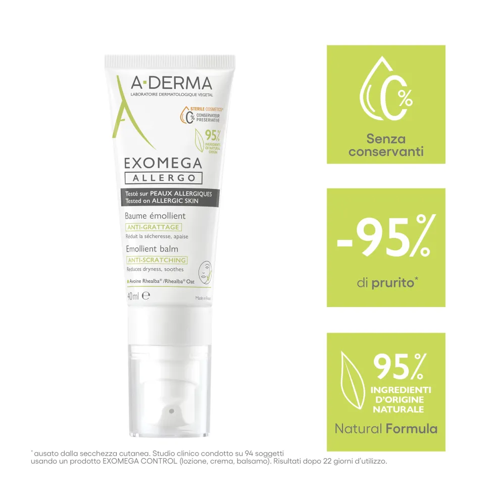 A-Derma Exomega - Allergo Balsamo Emolliente Cosmetico Sterile, 40ml