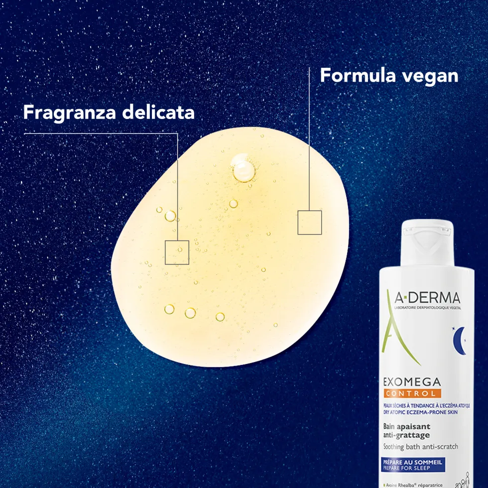 A-Derma Exomega Control - Bagno Lenitivo Anti-Grattage per Pelle Secca a Tendenza Atopica Prurito, 200ml