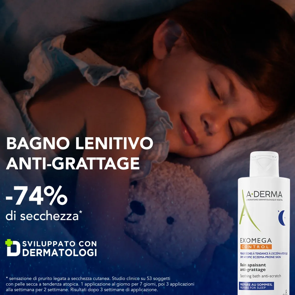 A-Derma Exomega Control - Bagno Lenitivo Anti-Grattage per Pelle Secca a Tendenza Atopica Prurito, 200ml