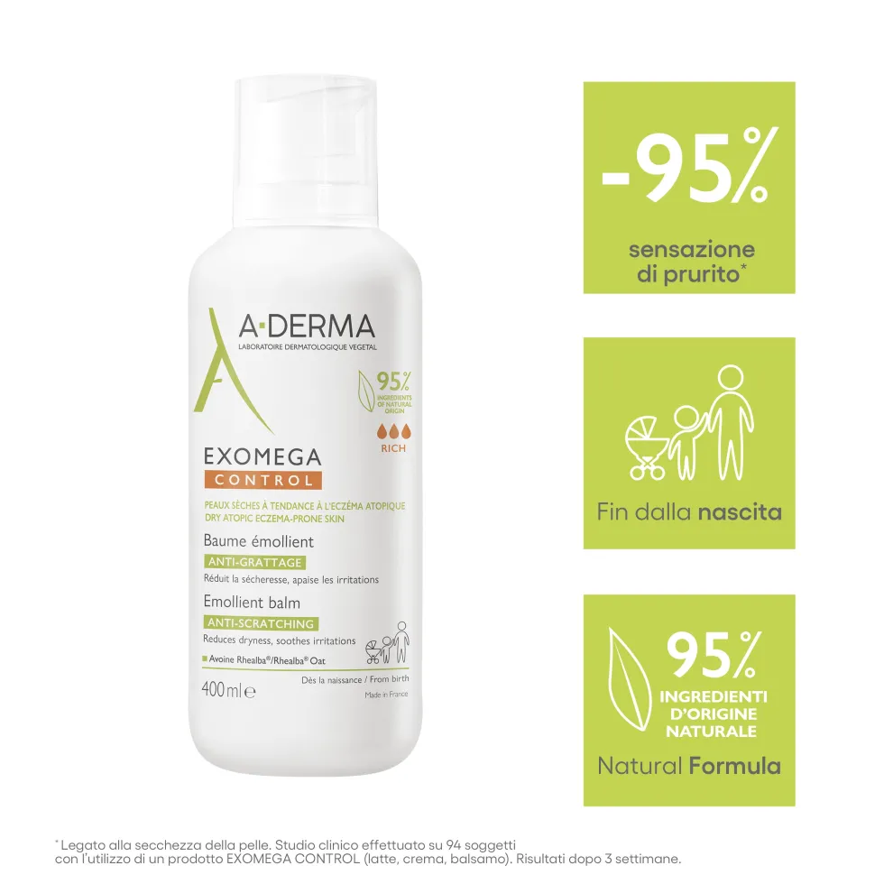 A-Derma Exomega Control - Balsamo Emolliente Cosmetico Sterile, 400ml