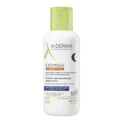 A-Derma Exomega Control - Crema Notte Emolliente Ristrutturante per Pelle Secca a Tendenza Atopica Prurito Notturno, 400ml